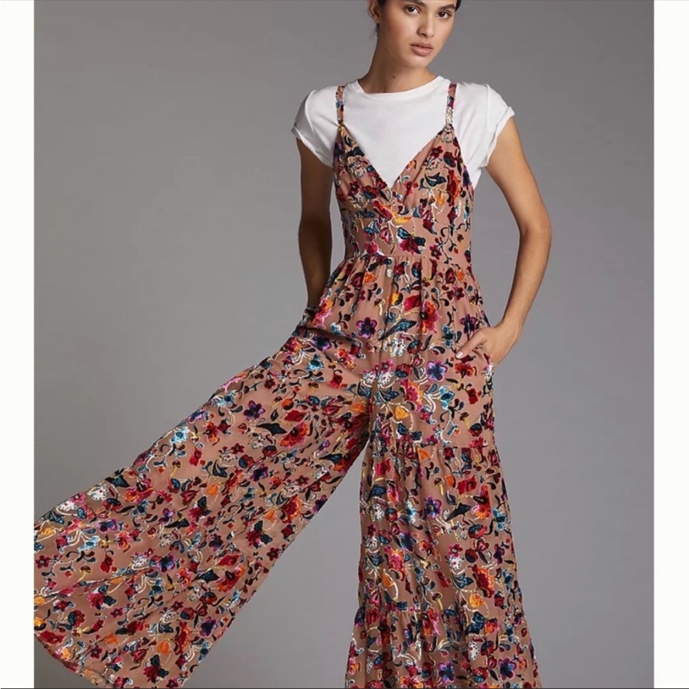 Anthropologie Floral Jumpsuit